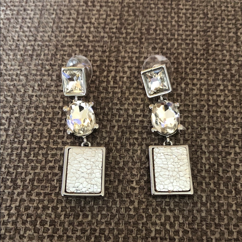 White Crystal Drop Earrings - Women's Jewelry